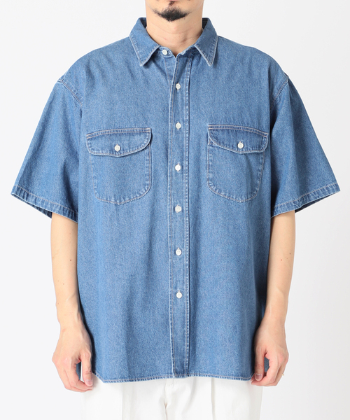JOURNAL STANDARD relume（ジャーナルスタンダード　レリューム）の「8OZ オーバーサイズ DENIM SHIRTS（シャツ/ブラウス・メンズ・ネイビー/ホワイト・LARGE/MEDIUM）」の20枚目の写真