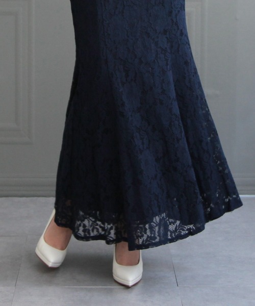Julia Boutique（ジュリアブティック）の「総レースロングマーメイドスカート/22064（スカート・レディース・ブラック/パープル/ネイビー/ピンク/ブルー/アイボリー/オレンジ系・ONE）」の8枚目の写真
