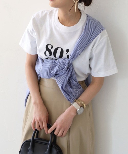 HER CLOSET(ハークローゼット)の「【shemoshelly】WEB限定5.6オンス80'sレトロスローガンロゴTシャツ(Tシャツ/カットソー・レディース・ブラック/ホワイト・L/M/S)」の18枚目の写真