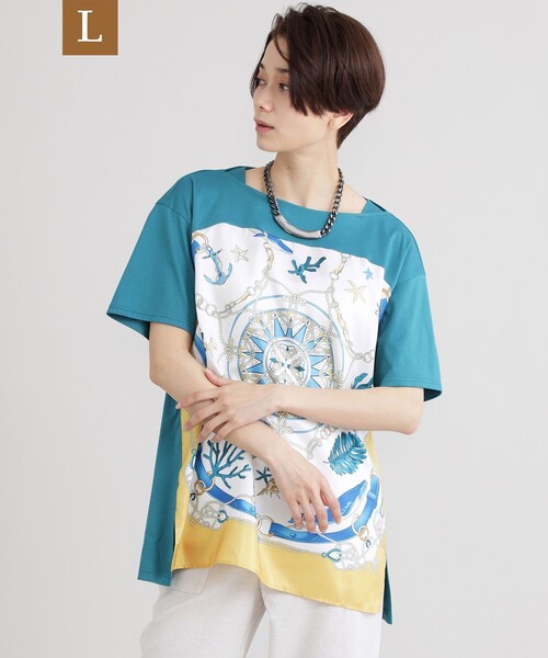 L ウォッシャブル Krizia エヴェックスバイクリツィア のtシャツ カットソー マリンスカーフコンビカットソー Tシャツ カットソー Evex By Krizia エヴェックスバイクリツィア のファッション マリンスカーフコンビカットソー U7p を購入でき