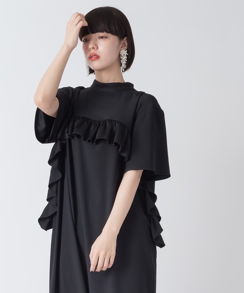 La SRIC（ラスリック）の「La SRIC / フロントフリルOP（ワンピース・レディース・グレー系その他/ライム/ブラック・38）」の4枚目の写真