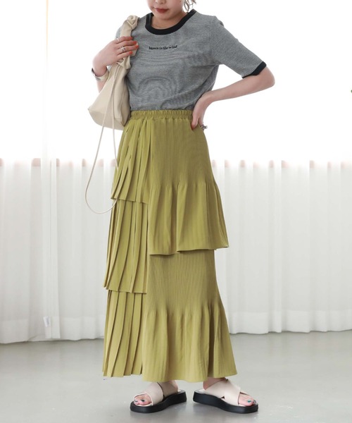 archives（アルシーヴ）の「刺繍入りリブボーダーリンガーＴ（Tシャツ/カットソー・レディース・ブラック/ピンク/オレンジ/グリーン・MEDIUM）」の7枚目の写真