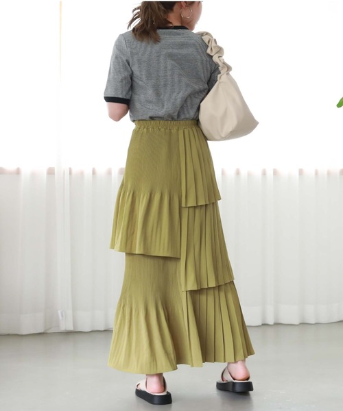 archives（アルシーヴ）の「刺繍入りリブボーダーリンガーＴ（Tシャツ/カットソー・レディース・ブラック/ピンク/オレンジ/グリーン・MEDIUM）」の8枚目の写真