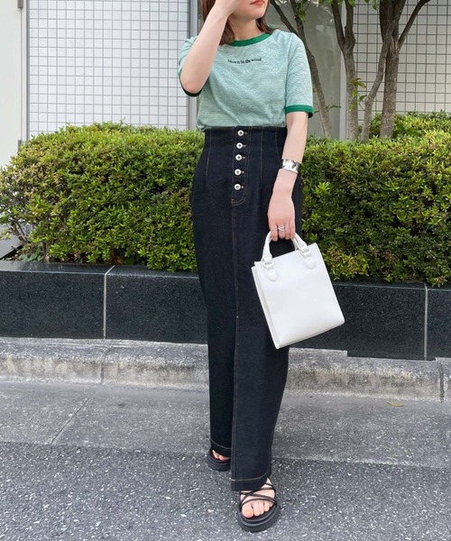 archives（アルシーヴ）の「刺繍入りリブボーダーリンガーＴ（Tシャツ/カットソー・レディース・ブラック/ピンク/オレンジ/グリーン・MEDIUM）」の22枚目の写真