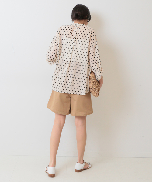 SLOBE IENA(スローブイエナ)の「スーピマチノクロスショーツ(その他パンツ・レディース・ベージュ/ネイビー・36/38)」の5枚目の写真