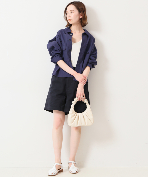 SLOBE IENA(スローブイエナ)の「スーピマチノクロスショーツ(その他パンツ・レディース・ベージュ/ネイビー・36/38)」の10枚目の写真