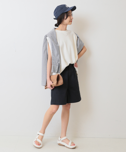 SLOBE IENA(スローブイエナ)の「スーピマチノクロスショーツ(その他パンツ・レディース・ベージュ/ネイビー・36/38)」の17枚目の写真