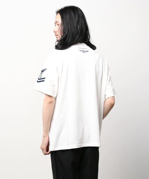 AVIREX（アヴィレックス）の「半袖 ネイバル ポケット Tシャツ / S/S NAVAL POCKET T-SHIRT / アヴィレックス / AVIREX（Tシャツ/カットソー・メンズ・ネイビー/オフホワイト/ピンク・MEDIUM/LARGE/X-LARGE/XX-LARGE）」の4枚目の写真