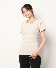 Samansa Mos2 | トタンテレコ配色メロー半袖カットソー(Tシャツ/カットソー)