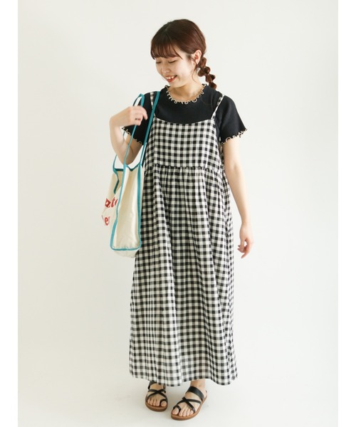 Samansa Mos2（サマンサ モスモス）の「トタンテレコ配色メロー半袖カットソー（Tシャツ/カットソー・レディース・ブラック/イエロー/ラベンダー/キナリ・ﾌﾘ-）」の8枚目の写真