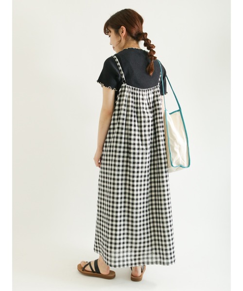 Samansa Mos2（サマンサ モスモス）の「トタンテレコ配色メロー半袖カットソー（Tシャツ/カットソー・レディース・ブラック/イエロー/ラベンダー/キナリ・ﾌﾘ-）」の10枚目の写真