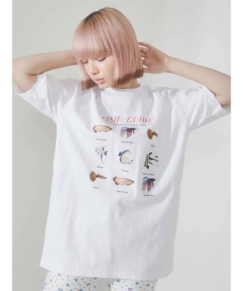 merry jenny(メリージェニー)の「熱帯魚図鑑Tee(Tシャツ/カットソー・レディース・オフホワイト/ブラック・FREE)」の21枚目の写真
