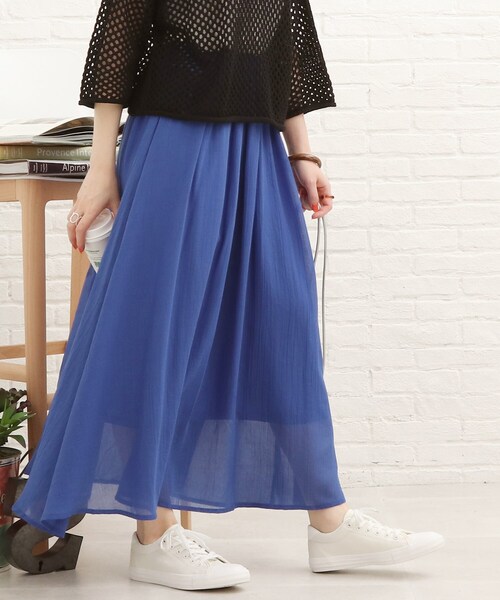 SHOO・LA・RUE（シューラルー）の「◆ボイルスギャザースカート（スカート・レディース・ピンク系/ネイビー/ブラック/オレンジ・00）」の3枚目の写真