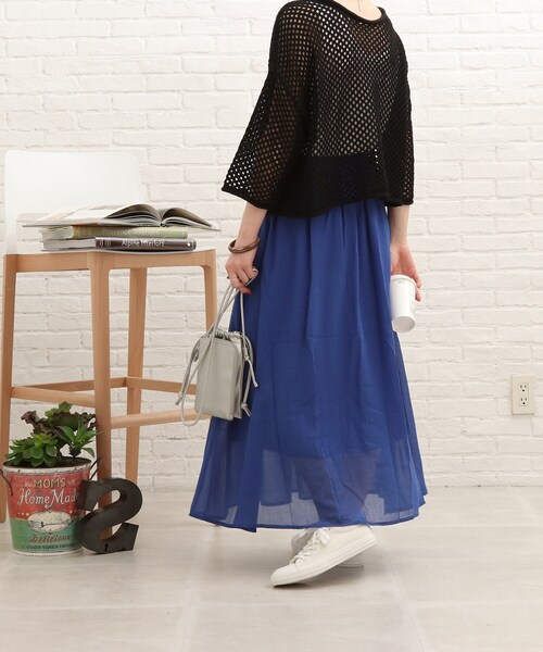 SHOO・LA・RUE（シューラルー）の「◆ボイルスギャザースカート（スカート・レディース・ピンク系/ネイビー/ブラック/オレンジ・00）」の14枚目の写真