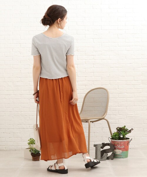 SHOO・LA・RUE（シューラルー）の「◆ボイルスギャザースカート（スカート・レディース・ピンク系/ネイビー/ブラック/オレンジ・00）」の13枚目の写真