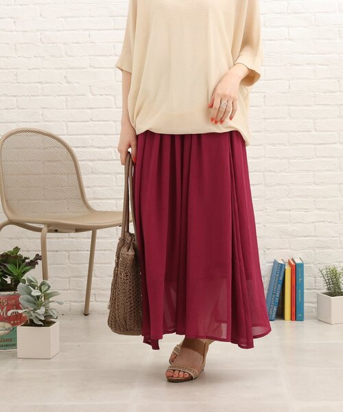 SHOO・LA・RUE（シューラルー）の「◆ボイルスギャザースカート（スカート・レディース・ピンク系/ネイビー/ブラック/オレンジ・00）」の16枚目の写真