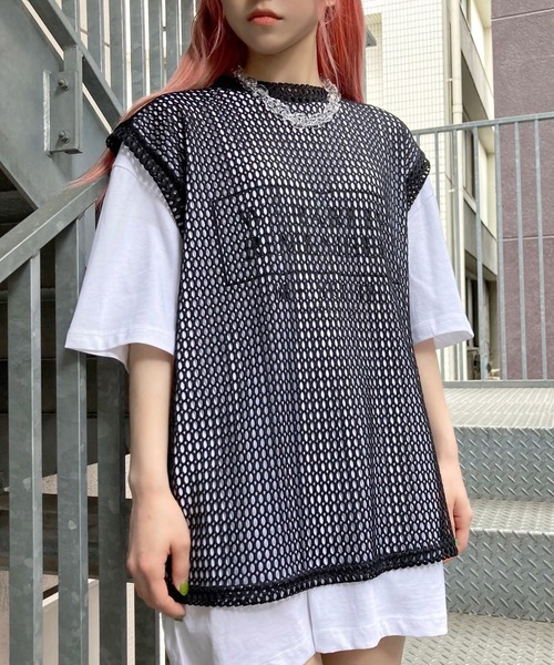 Figments(フィグメンツ)の「メッシュベスト(ベスト・レディース・ブラック・FREE)」の1枚目の写真