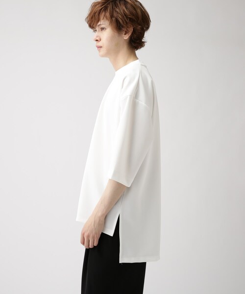 tk.TAKEO KIKUCHI（ティーケータケオキクチ）の「◆フロントバックディファレンスTシャツ（Tシャツ/カットソー・メンズ・ブラック/オフホワイト・02/03）」の8枚目の写真