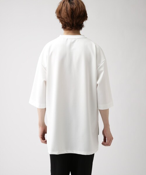 tk.TAKEO KIKUCHI（ティーケータケオキクチ）の「◆フロントバックディファレンスTシャツ（Tシャツ/カットソー・メンズ・ブラック/オフホワイト・02/03）」の10枚目の写真