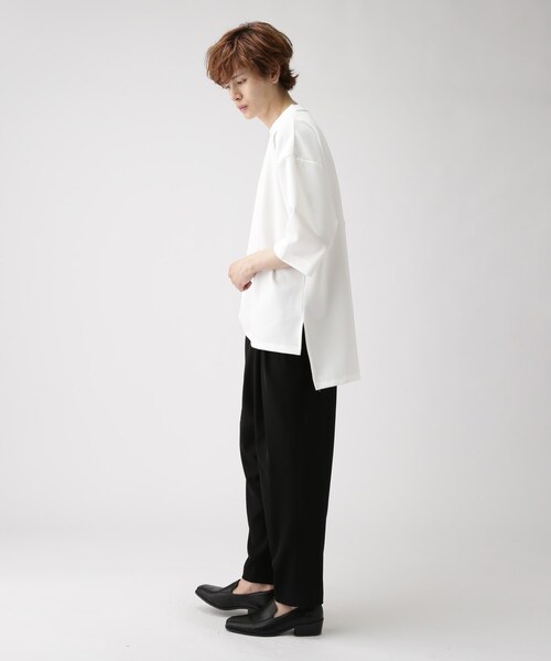 tk.TAKEO KIKUCHI（ティーケータケオキクチ）の「◆フロントバックディファレンスTシャツ（Tシャツ/カットソー・メンズ・ブラック/オフホワイト・02/03）」の9枚目の写真