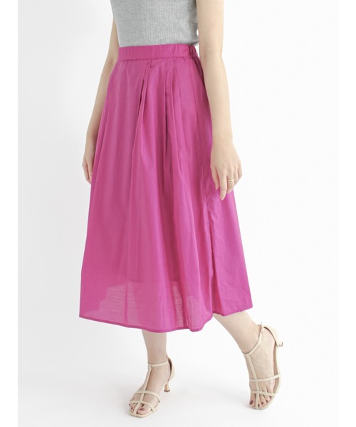 Te chichi(テチチ)の「ペーパーローンタックフレアスカート(スカート・レディース・グリーン/ピンク/ブラック・フリ-)」の1枚目の写真