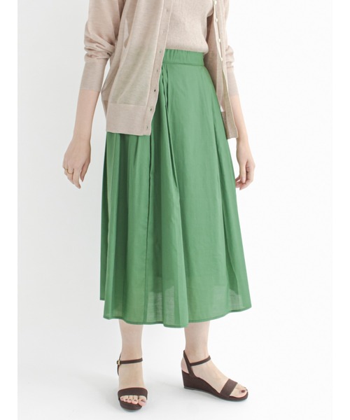 Te chichi(テチチ)の「ペーパーローンタックフレアスカート(スカート・レディース・グリーン/ピンク/ブラック・フリ-)」の3枚目の写真