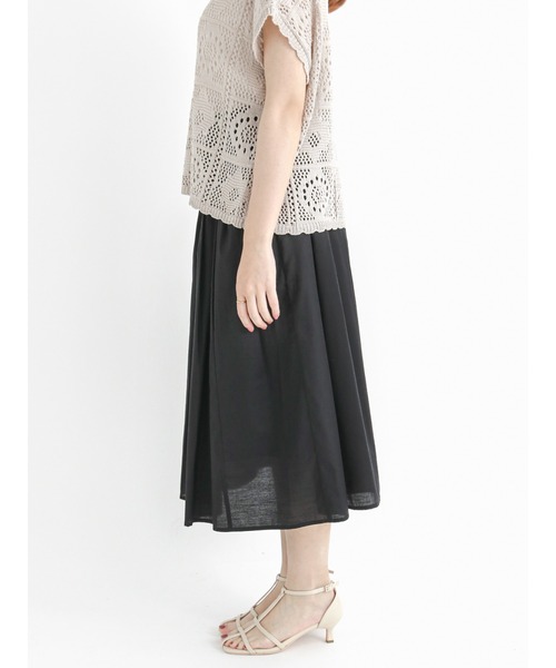 Te chichi(テチチ)の「ペーパーローンタックフレアスカート(スカート・レディース・グリーン/ピンク/ブラック・フリ-)」の11枚目の写真