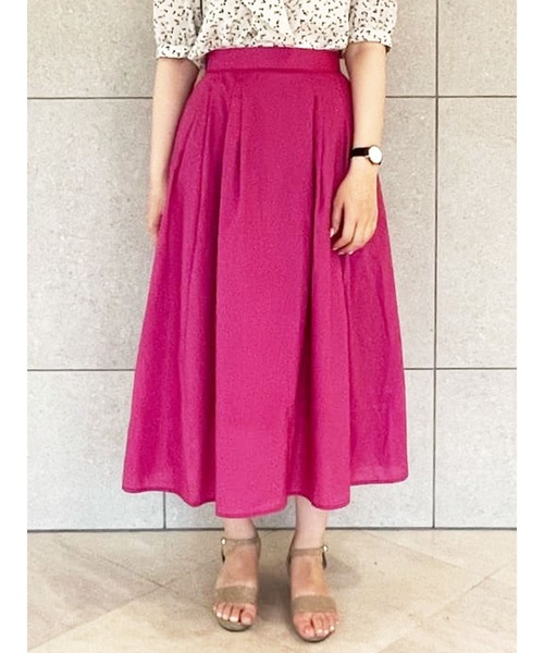 Te chichi(テチチ)の「ペーパーローンタックフレアスカート(スカート・レディース・グリーン/ピンク/ブラック・フリ-)」の8枚目の写真