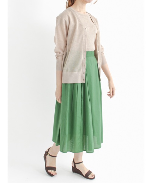 Te chichi(テチチ)の「ペーパーローンタックフレアスカート(スカート・レディース・グリーン/ピンク/ブラック・フリ-)」の6枚目の写真