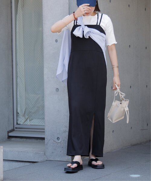 frames RAY CASSIN（フレームスレイカズン）の「キャミワンピ+テレコインナーセット（ワンピース・レディース・ブラック/カーキ/キナリ・FREE）」の16枚目の写真