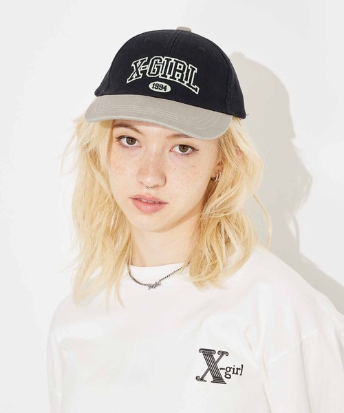 X-girl(エックスガール)の「COLLEGE LOGO CAP(キャップ・レディース・ブラック/ネイビー/ブラウン・ONE SIZE)」の12枚目の写真