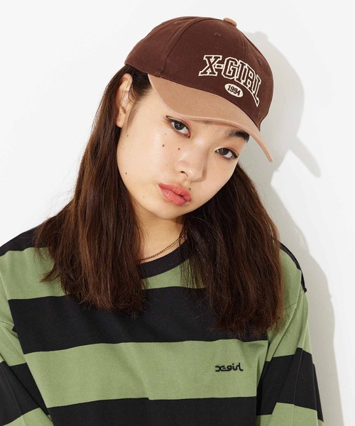 X-girl(エックスガール)の「COLLEGE LOGO CAP(キャップ・レディース・ブラック/ネイビー/ブラウン・ONE SIZE)」の13枚目の写真