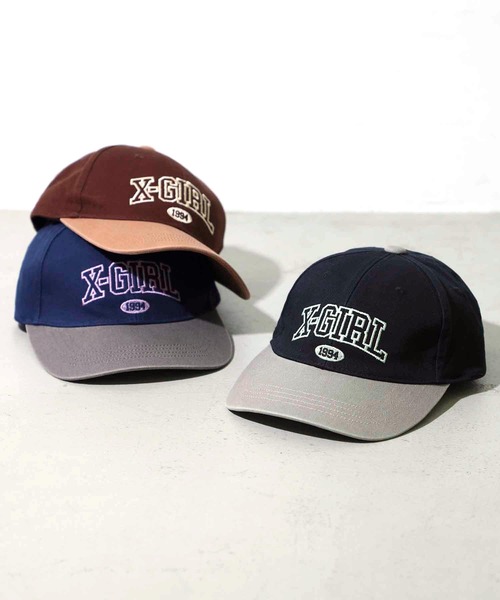 X-girl(エックスガール)の「COLLEGE LOGO CAP(キャップ・レディース・ブラック/ネイビー/ブラウン・ONE SIZE)」の18枚目の写真