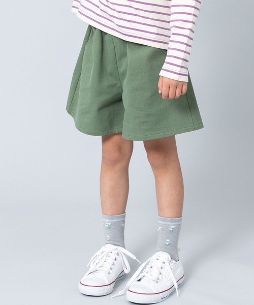 trois lapins kp（トロワラパンケーピー）の「コットンツイルキュロット(100～130cm)（その他パンツ・キッズ・パープル/カーキ・120cm/130cm/110cm）」の2枚目の写真