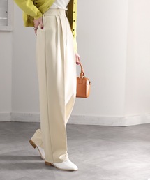 classicalelf | 瞬時に美脚。ハイウエストタックフレアセンタープレスパンツ(スラックス)