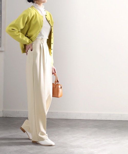 classicalelf(クラシカルエルフ)の「瞬時に美脚。ハイウエストダブルタックフレアセンタープレスパンツ(スラックス・レディース・チャコールグレー/ブラック/ホワイト系その他/ブラウン系その他/ブルー・SMALL/MEDIUM/LARGE/X-LARGE)」の9枚目の写真