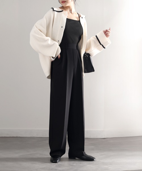 classicalelf(クラシカルエルフ)の「瞬時に美脚。ハイウエストダブルタックフレアセンタープレスパンツ(スラックス・レディース・チャコールグレー/ブラック/ホワイト系その他/ブラウン系その他/ブルー・SMALL/MEDIUM/LARGE/X-LARGE)」の16枚目の写真