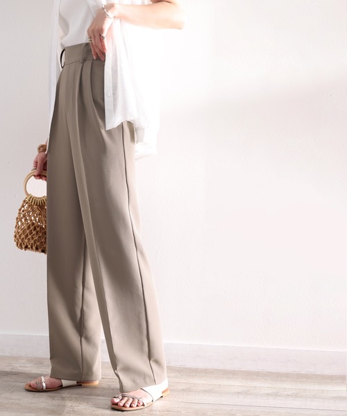 classicalelf(クラシカルエルフ)の「瞬時に美脚。ハイウエストダブルタックフレアセンタープレスパンツ(スラックス・レディース・チャコールグレー/ブラック/ホワイト系その他/ブラウン系その他/ブルー・SMALL/MEDIUM/LARGE/X-LARGE)」の11枚目の写真