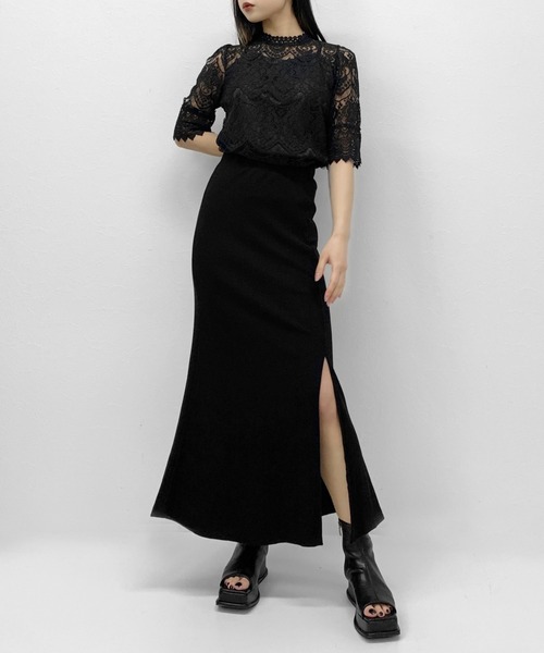 LVEU.(ラブユ.)の「High neck lace tops / ハイネックレーストップス(シャツ/ブラウス・レディース・ブラック/ホワイト・FREE)」の6枚目の写真