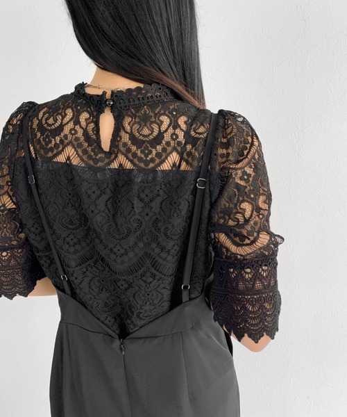 LVEU.(ラブユ.)の「High neck lace tops / ハイネックレーストップス(シャツ/ブラウス・レディース・ブラック/ホワイト・FREE)」の4枚目の写真