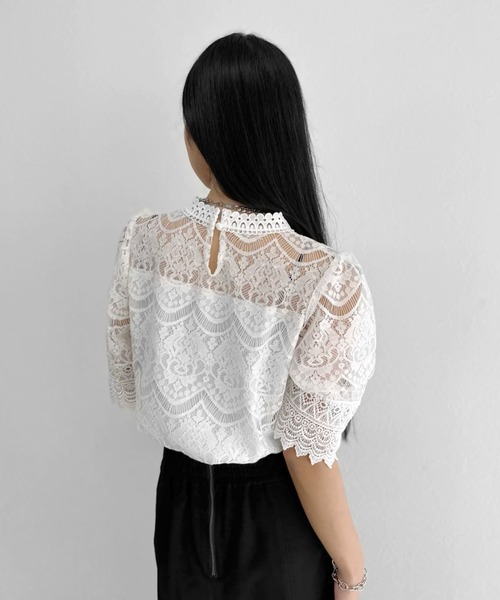LVEU.(ラブユ.)の「High neck lace tops / ハイネックレーストップス(シャツ/ブラウス・レディース・ブラック/ホワイト・FREE)」の20枚目の写真