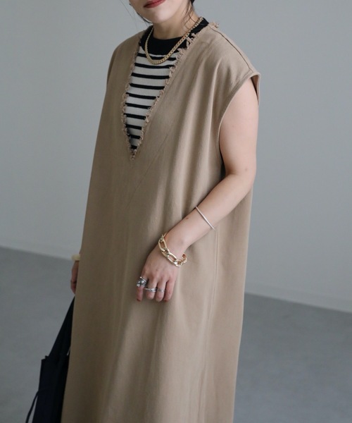 ap retro(アプレトロ)の「フリンジVネックワンピース(ワンピース ap retro(アプレトロ)の「フリンジVネックワンピース(ワンピース