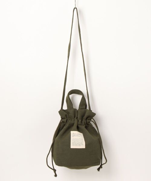 and it_（アンドイット）の「２way巾着バッグ（ショルダーバッグ・レディース・カーキ/ブルー/マスタード/バイオレット/グレイッシュベージュ/チャコール/ライラック/ペールイエロー/ライトグリーン/レッド系その他/グレー/ネイビー/オレンジ/ベージュ系その他/グリーン/ブラック系その他/レモンイエロー/ブルーパープル/ミント/グリーン系その他/ピンク系その他/ブルー系その他/ネイビー系/ライトイエロー/ブラック/ブルー系/グリーン系/オレンジ系/カーキ系/イエロー系/レッド系・FREE）」の8枚目の写真