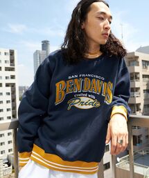 BEN DAVIS（ベンデイビス）の「【BEN DAVIS(ベンデイビス)】BETTER DAYS CREW NECK SWEAT / ≪NAVAL別注≫ リブライン 刺繍ワッペン アーチロゴ クルーネック スウェット（スウェット・メンズ）」