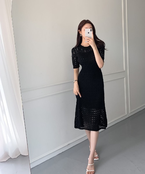 Wefst（ウェスト）の「【Wefst】サマージャガードワンピース（ワンピース・レディース・ホワイト/ブラック/ネイビー/ブルー・FREE）」の10枚目の写真