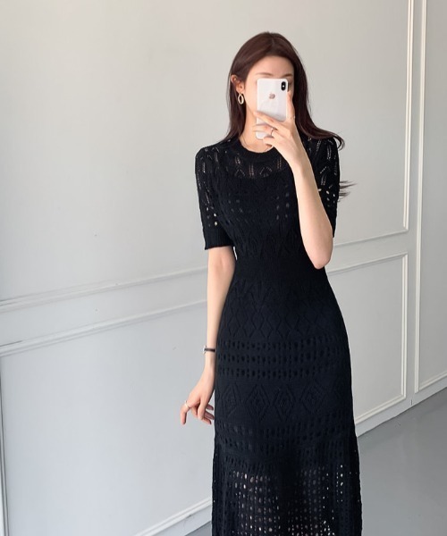 Wefst（ウェスト）の「【Wefst】サマージャガードワンピース（ワンピース・レディース・ホワイト/ブラック/ネイビー/ブルー・FREE）」の15枚目の写真