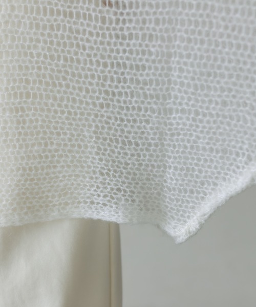 mystic(ミスティック)の「モヘア混シアーニットプルオーバー(ニット/セーター・レディース・グレー/オフホワイト/イエロー・FREE)」の11枚目の写真