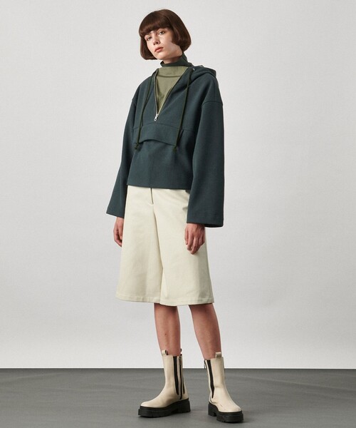 JOSEPH STUDIO（ジョゼフストゥディオ）の「フラッフィーテリー　フーディ（パーカー・レディース・アイボリー系/ダークグリーン系・2/4/6）」の5枚目の写真