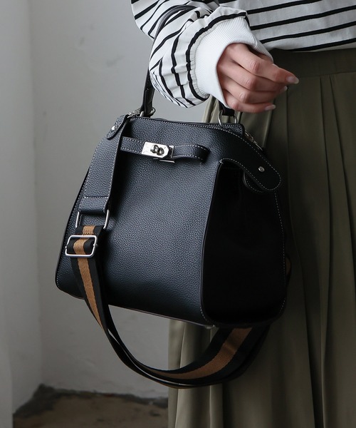 VitaFelice（ヴィータフェリーチェ）の「ワンハンドル2wayトートバッグ（Sサイズ）（トートバッグ・レディース・ブラック/カーキ/アイボリー/グレー/キャメル/グレー系/ブラック系・FREE）」の4枚目の写真