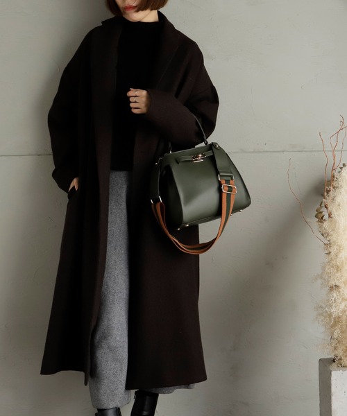 VitaFelice（ヴィータフェリーチェ）の「ワンハンドル2wayトートバッグ（Sサイズ）（トートバッグ・レディース・ブラック/カーキ/アイボリー/グレー/キャメル/グレー系/ブラック系・FREE）」の11枚目の写真